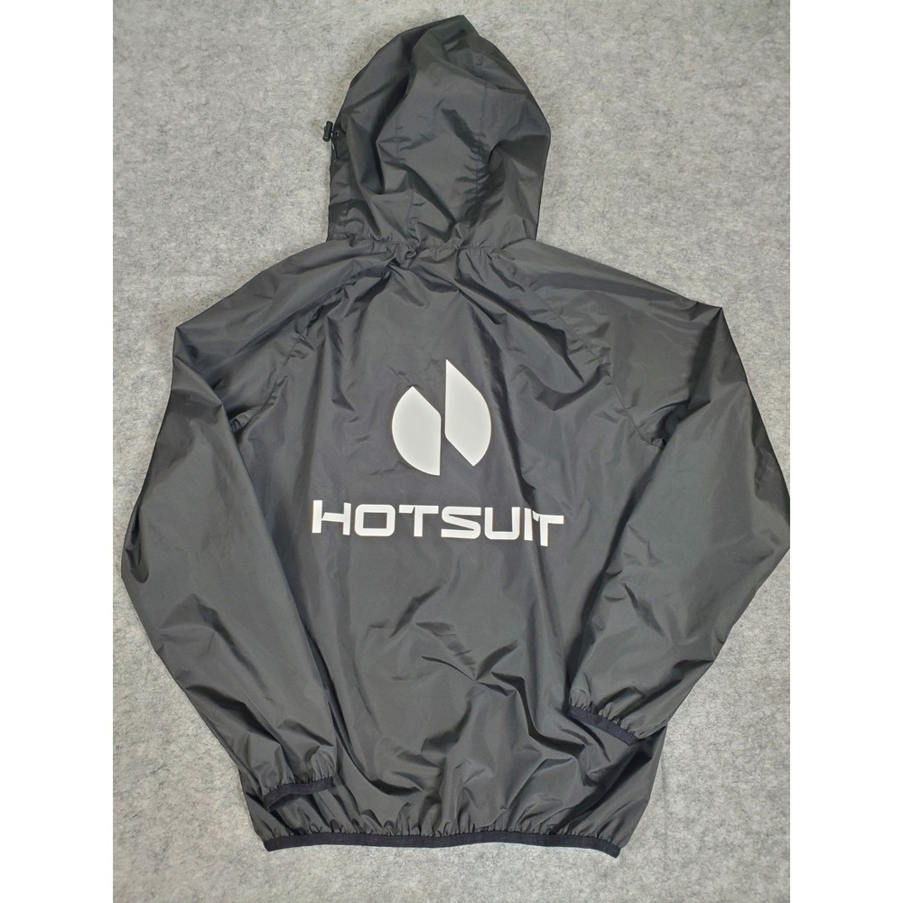 Hotsuit Women's Sauna Suit One-Piece Hooded Zip Black Large Long Sleeve